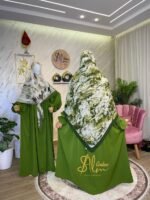 طقم عبائة ريما مع فولار ماليزي – Image 7
