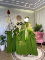 طقم عبائة ريما مع فولار ماليزي – Image 3