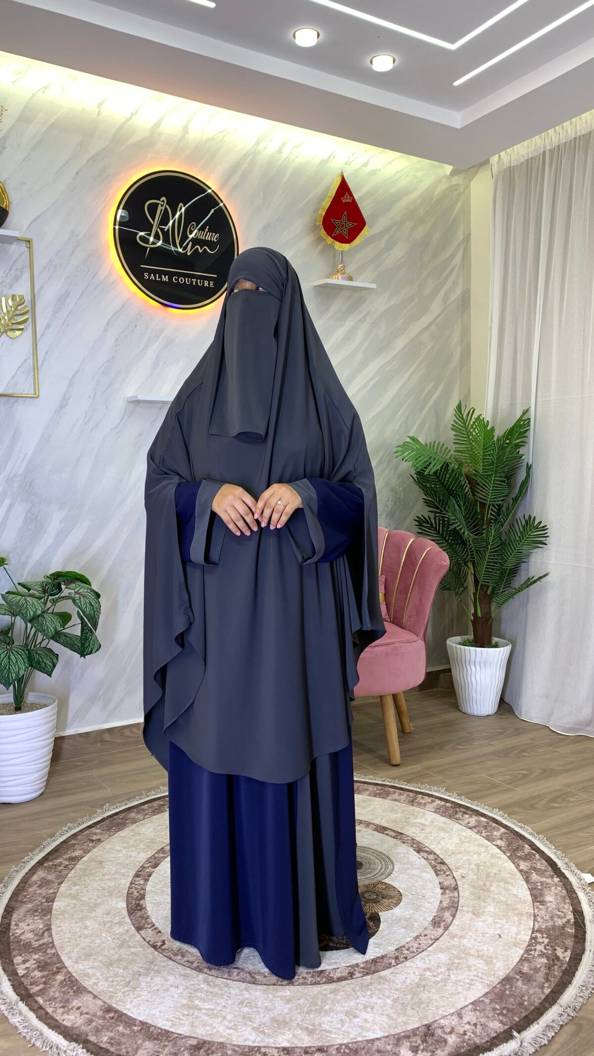 طقم عباية البروش مع خمار سترة – Image 16