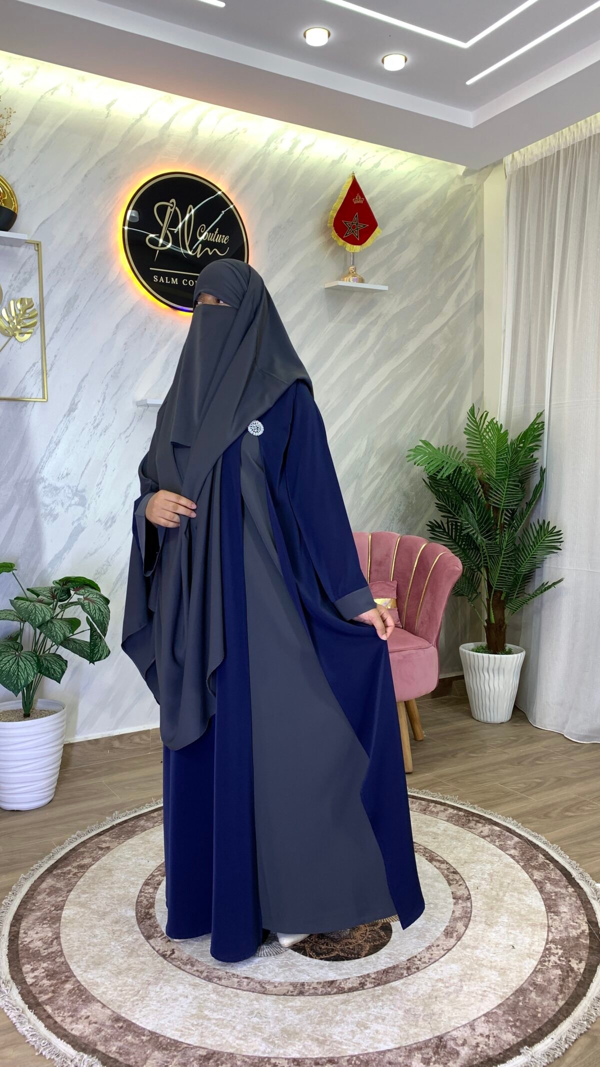 طقم عباية البروش مع خمار سترة – Image 17