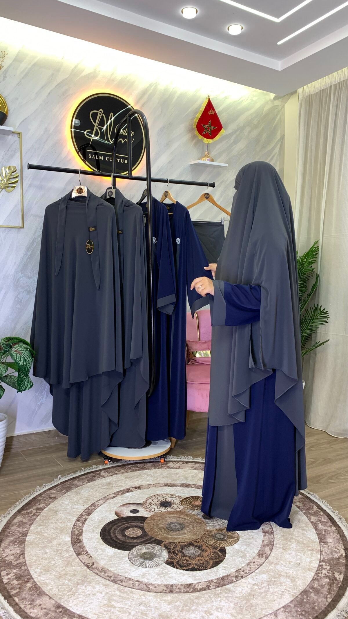 طقم عباية البروش مع خمار سترة – Image 19