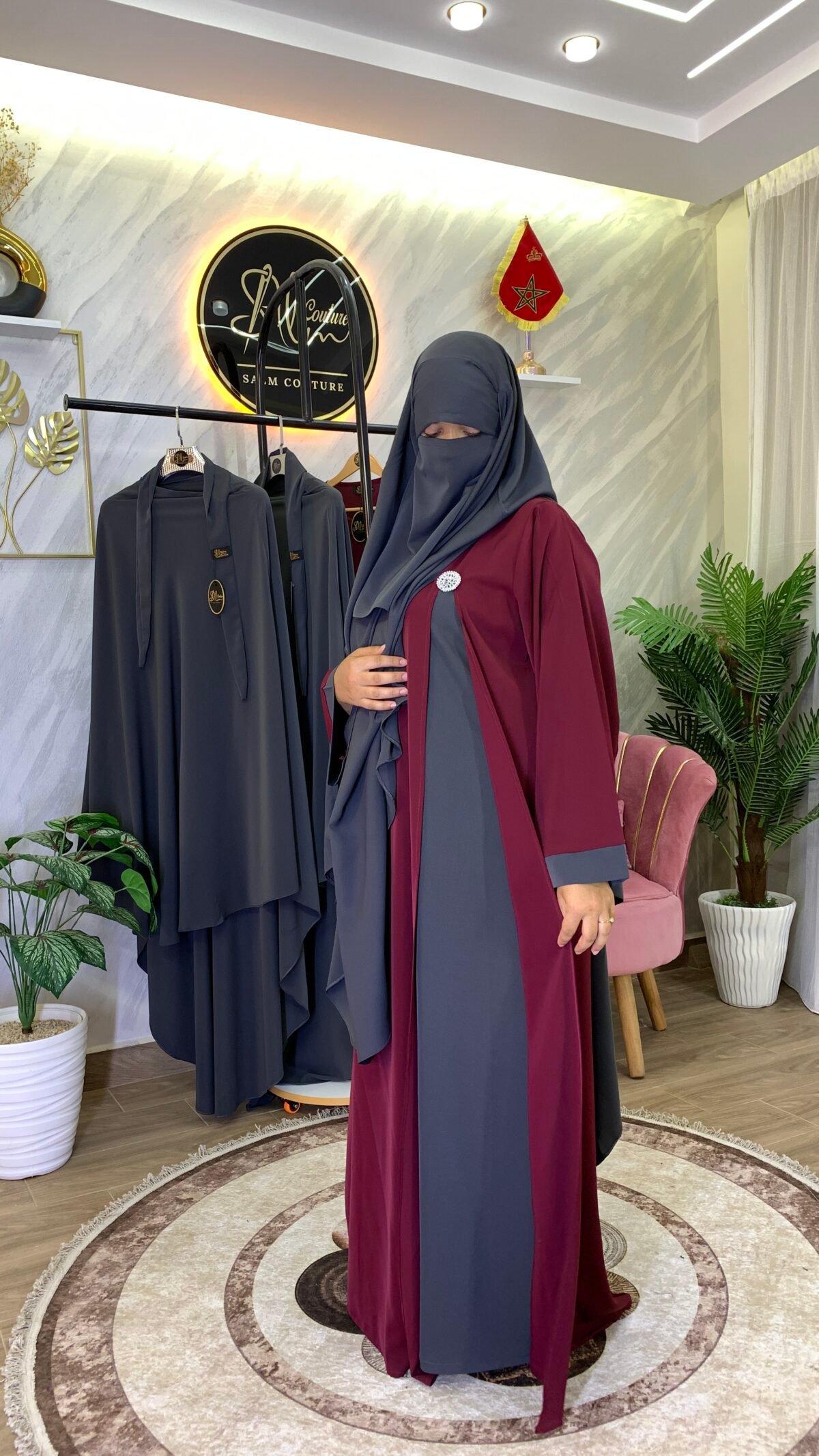 طقم عباية البروش مع خمار سترة – Image 13