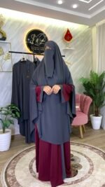 طقم عباية البروش مع خمار سترة – Image 12