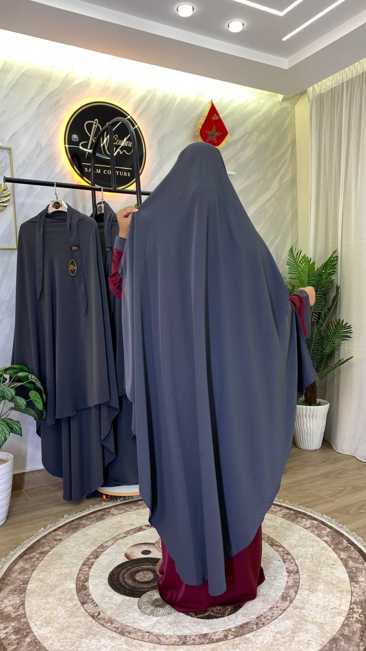 طقم عباية البروش مع خمار سترة – Image 11