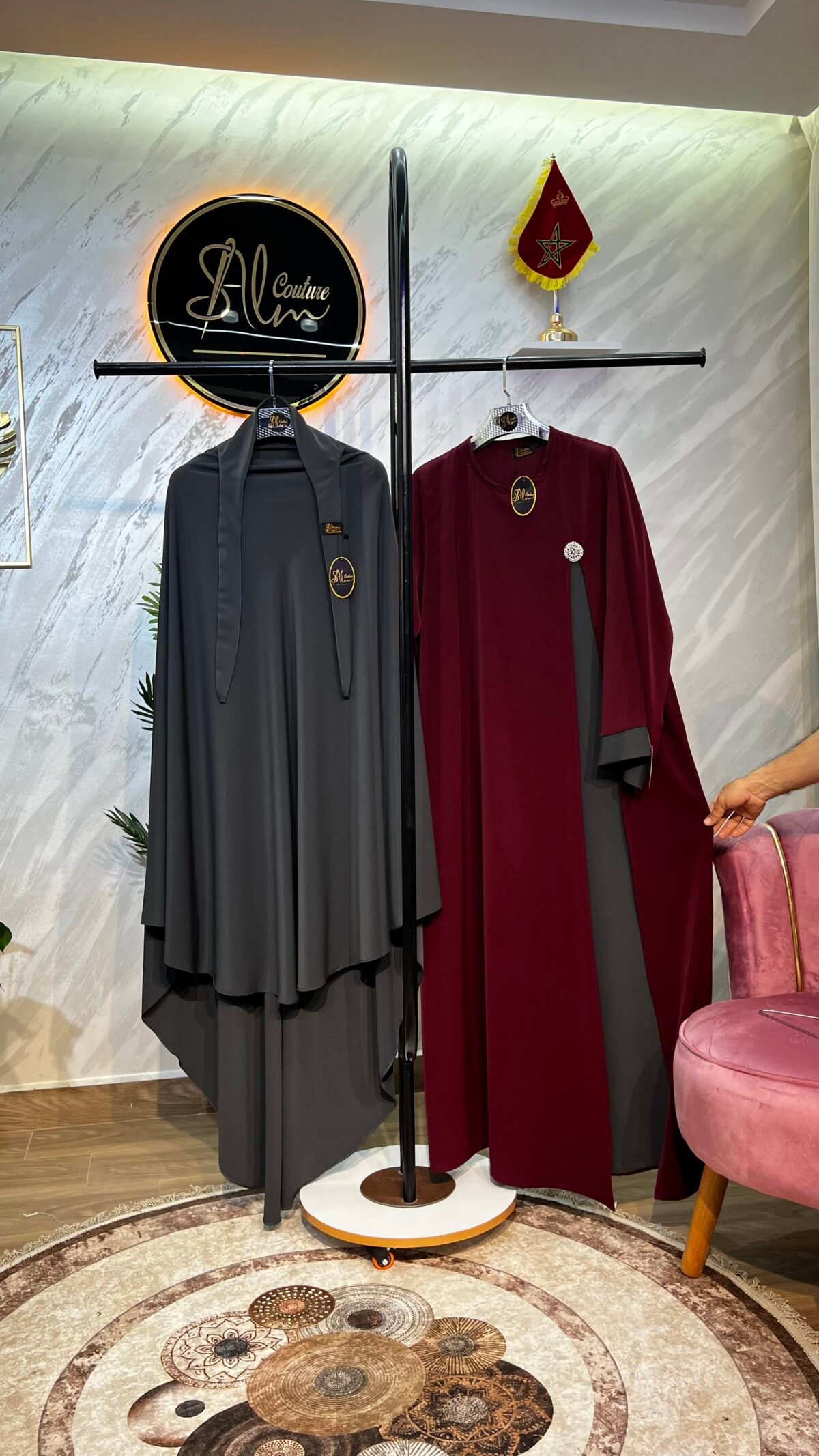 طقم عباية البروش مع خمار سترة – Image 10