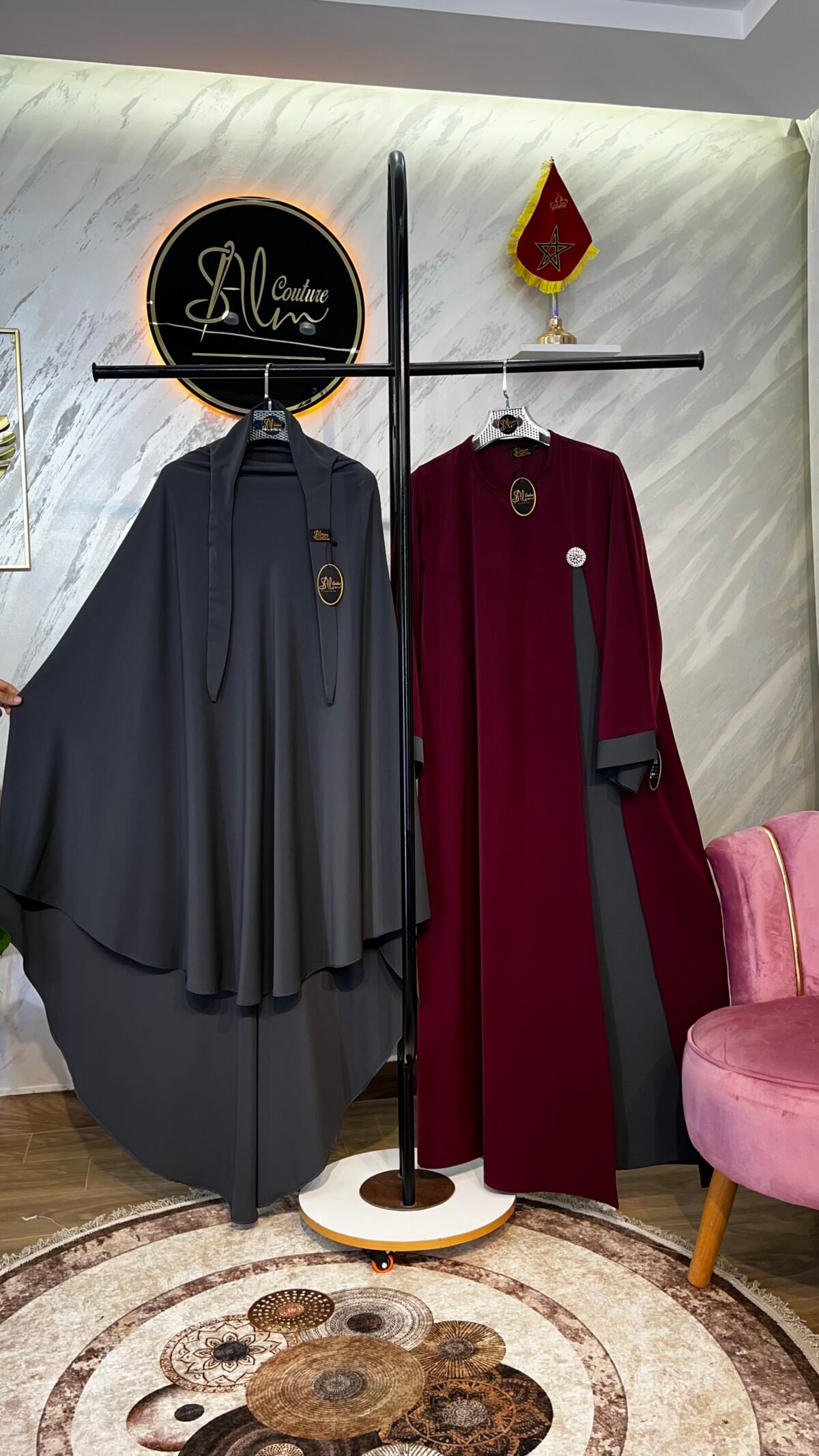 طقم عباية البروش مع خمار سترة – Image 9