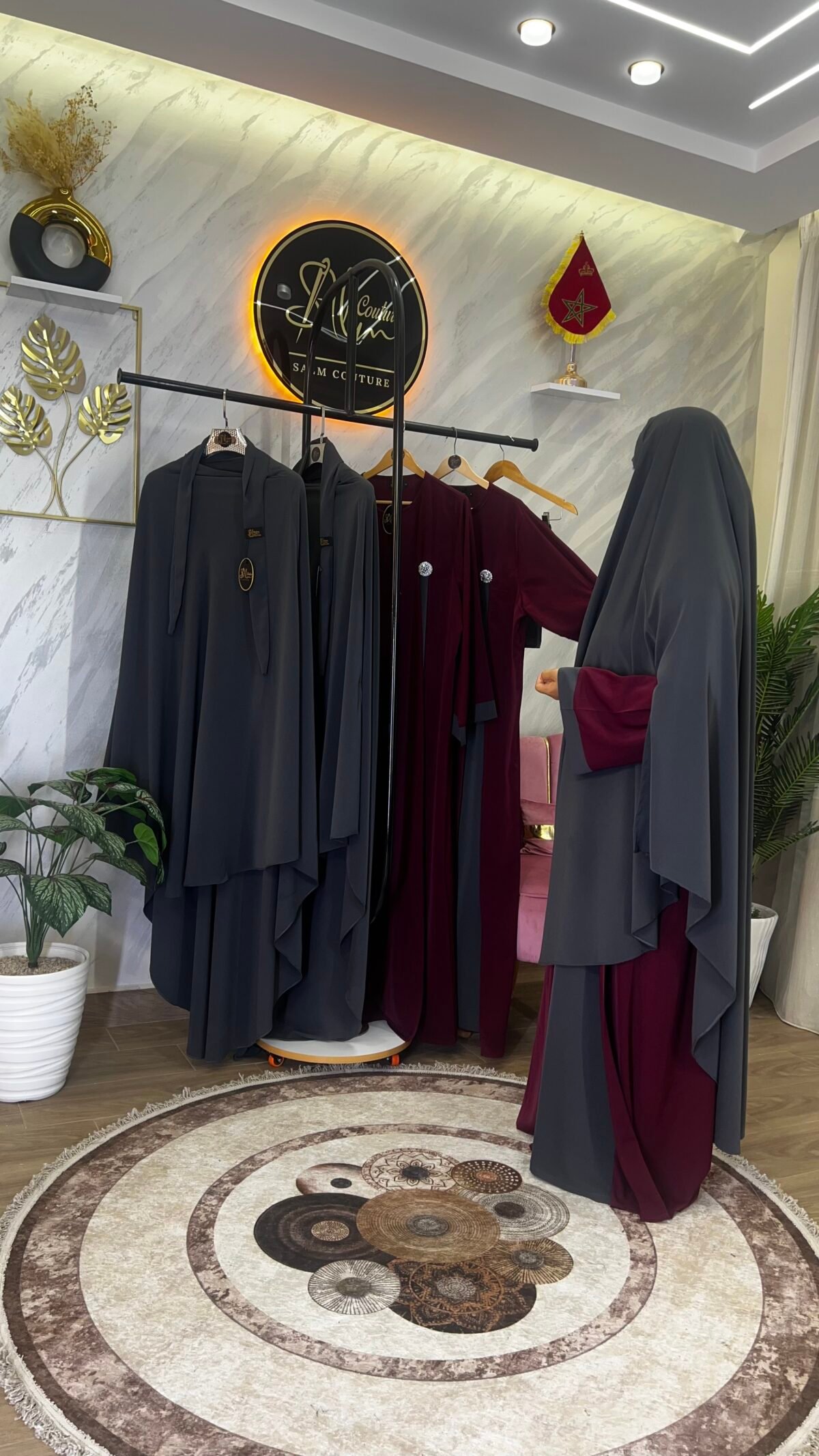طقم عباية البروش مع خمار سترة – Image 14
