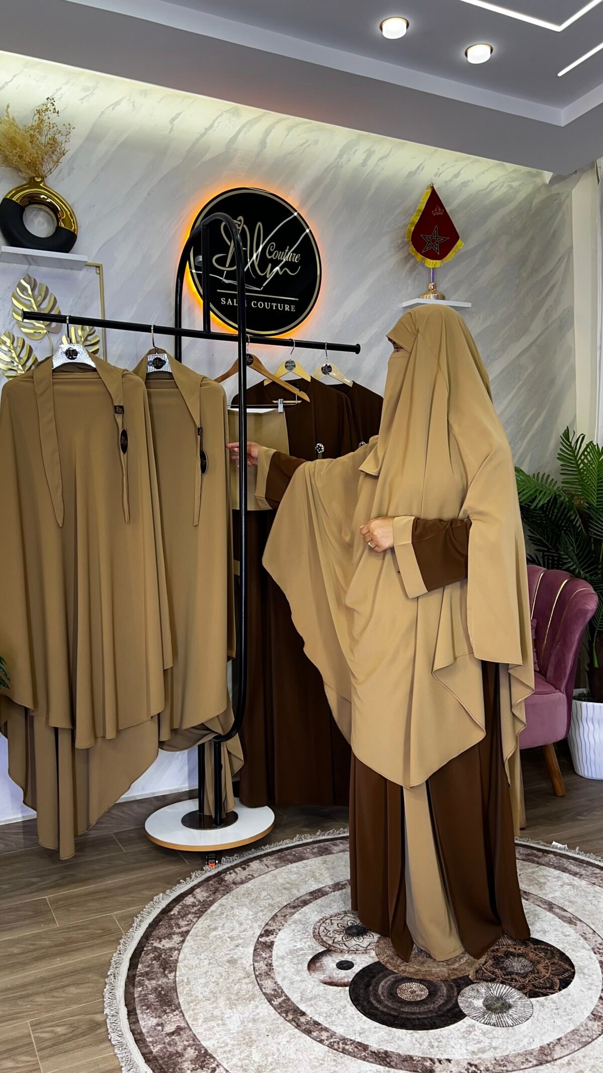 طقم عباية البروش مع خمار سترة – Image 21