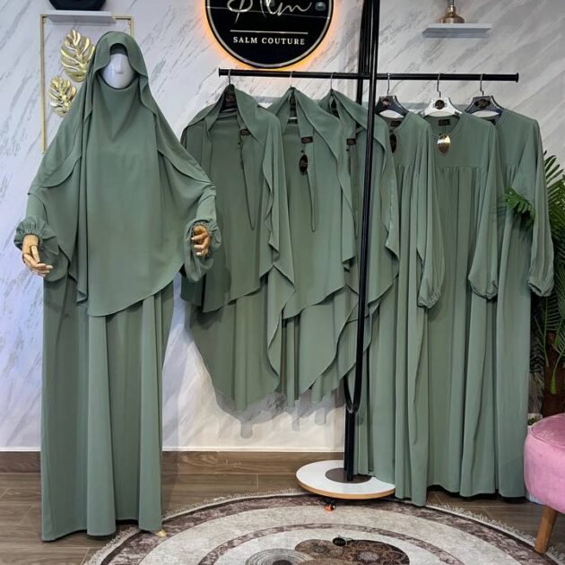 طقم عباية أفنان مع اسدال مظلة