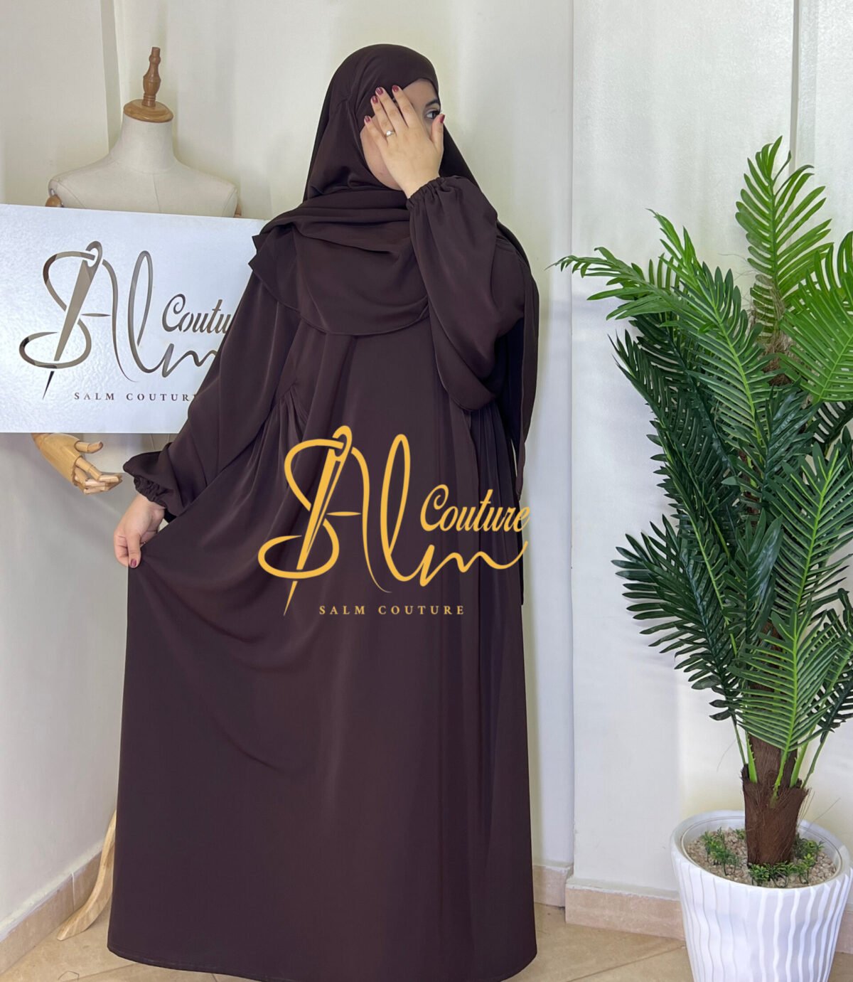 عبائة التركيز مع خمار سترة – Image 10