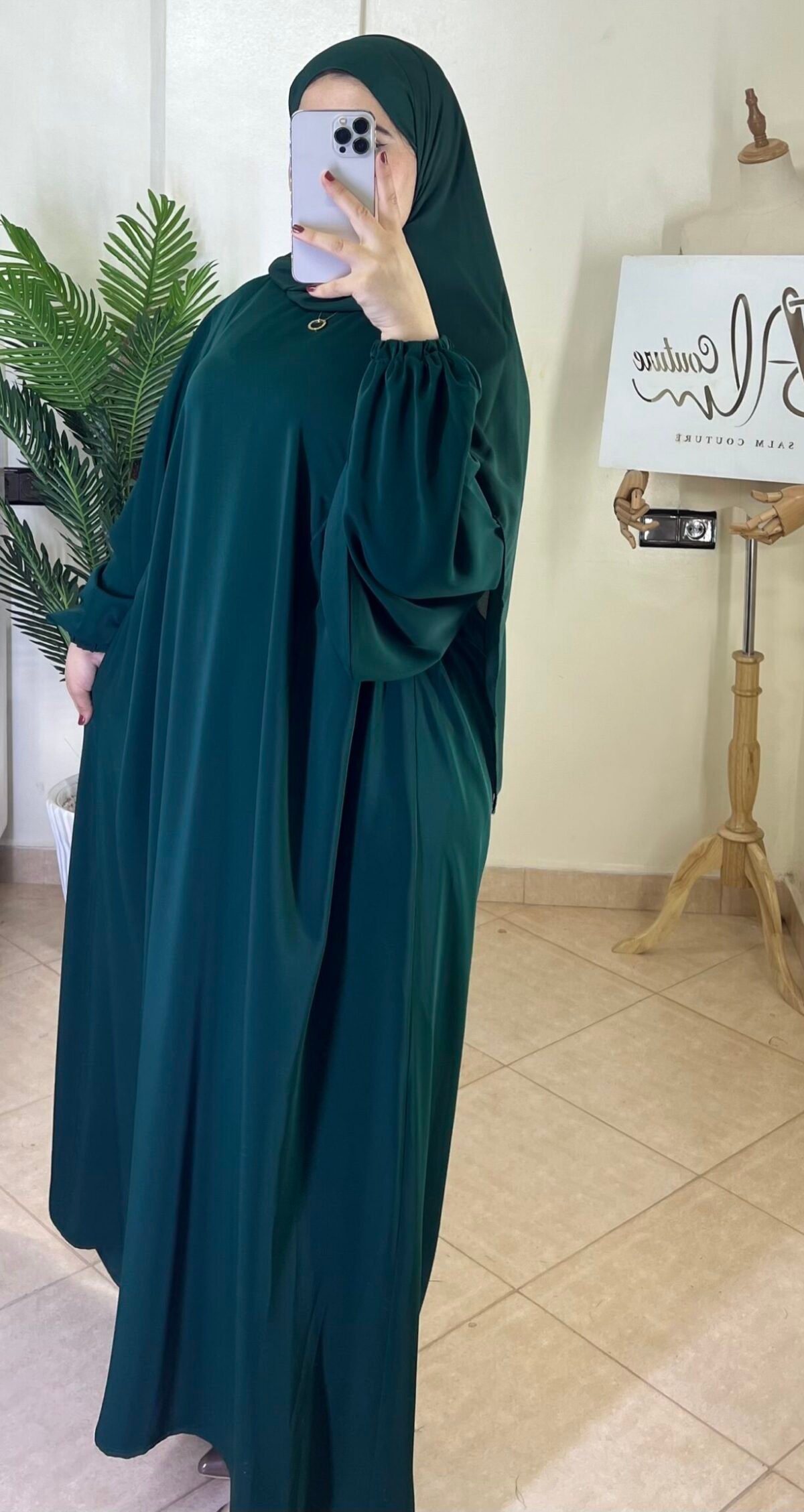 عبائة التركيز مع خمار سترة – Image 5